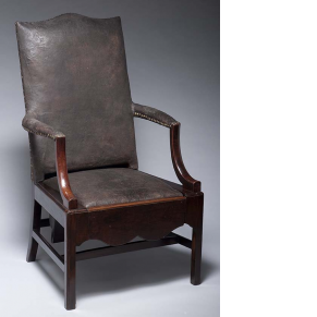 leather and mahogany armchair