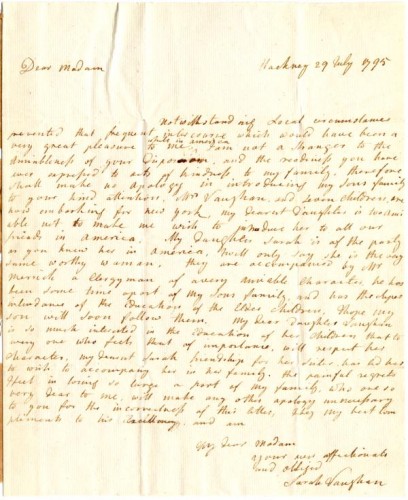 Letter of Introduction to Martha Washington