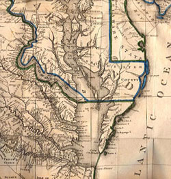 Map of Chesapeake Bay and Eastern Virginia