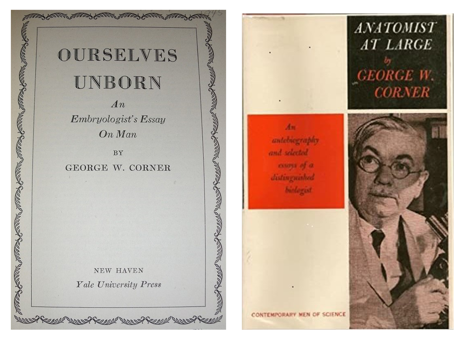 Cover photos of two of Corner's books