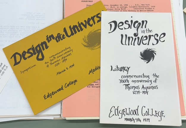 photo of pamphlets titled "Design in the Universe"