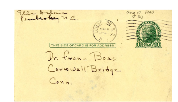 scan of envelope addressed to Franz Boas