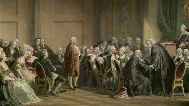 Franklin stands before the Lords in Council