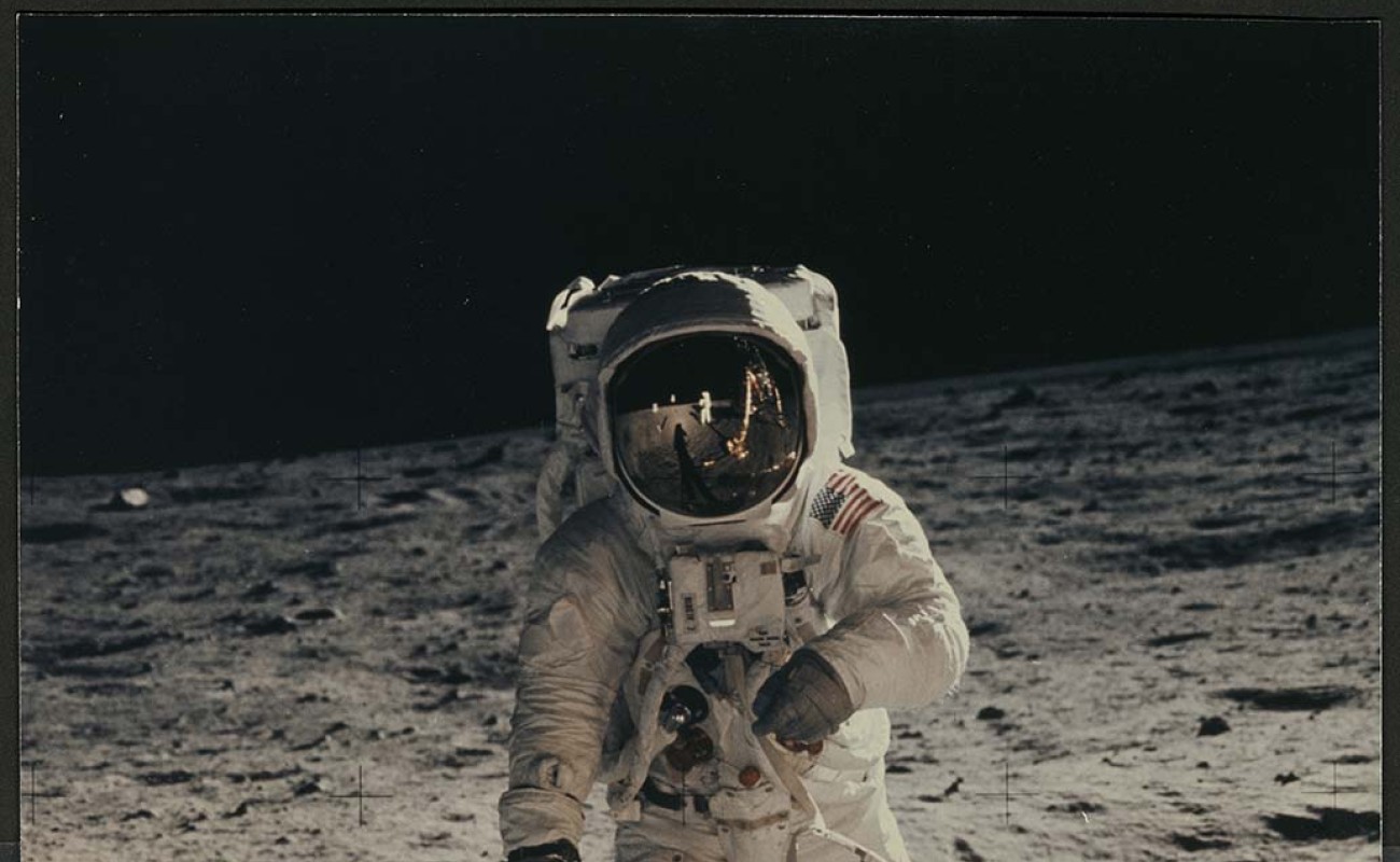 Photograph of Buzz Aldrin From the First Manned Lunar Landing, from the APS Library 