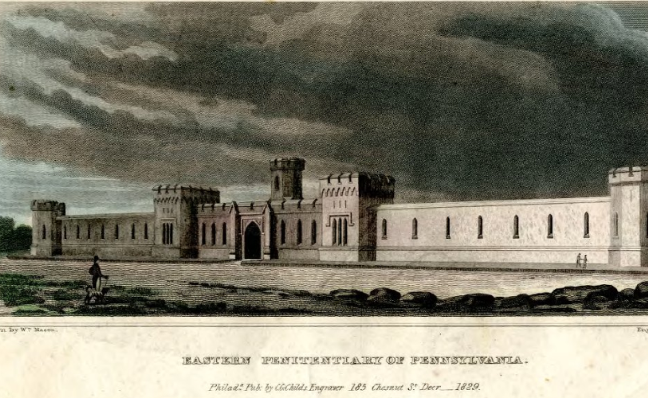 Engraving of Eastern State Penitentiary done in 1829