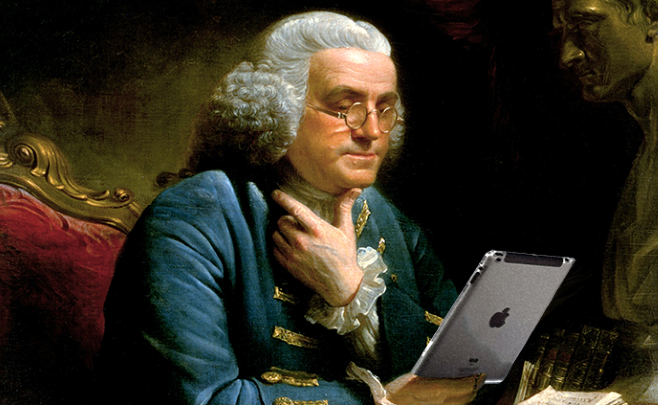 Franklin using an iPad