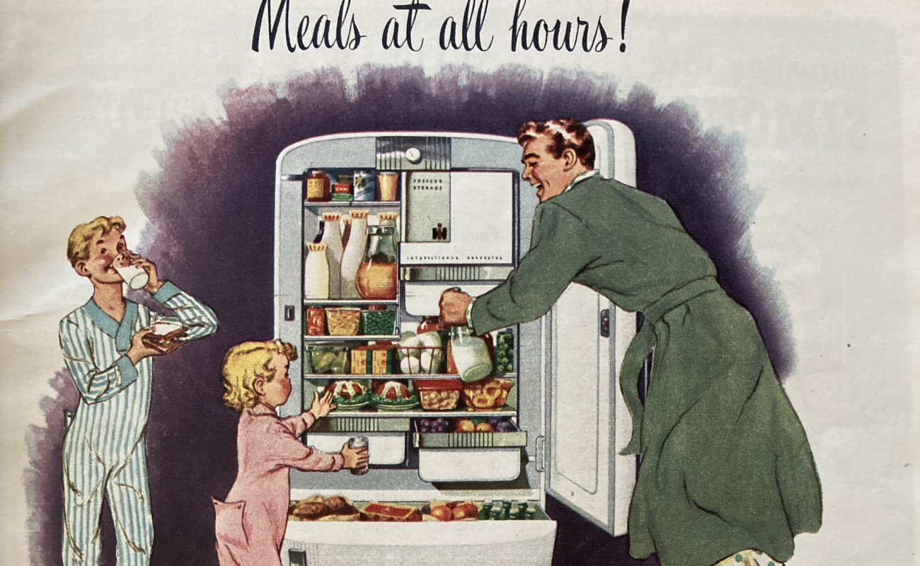 vintage advertisement for refrigerator