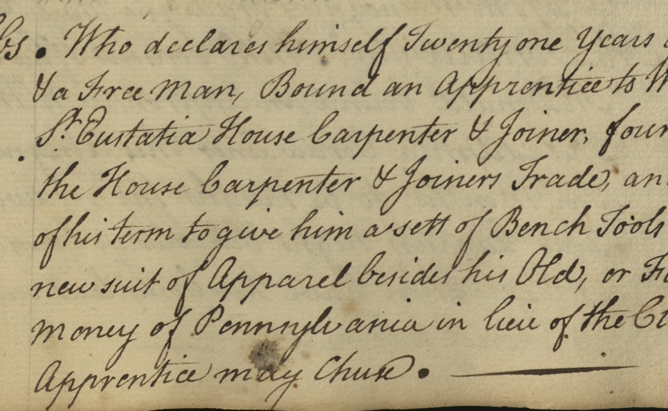 Excerpt from the Indenture Book