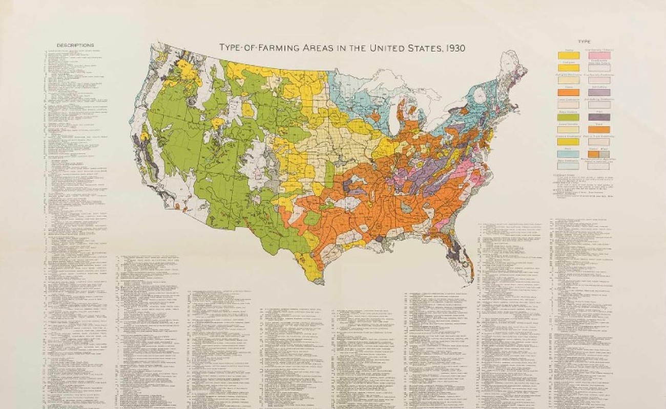 Type-of-farming Areas in the United States map