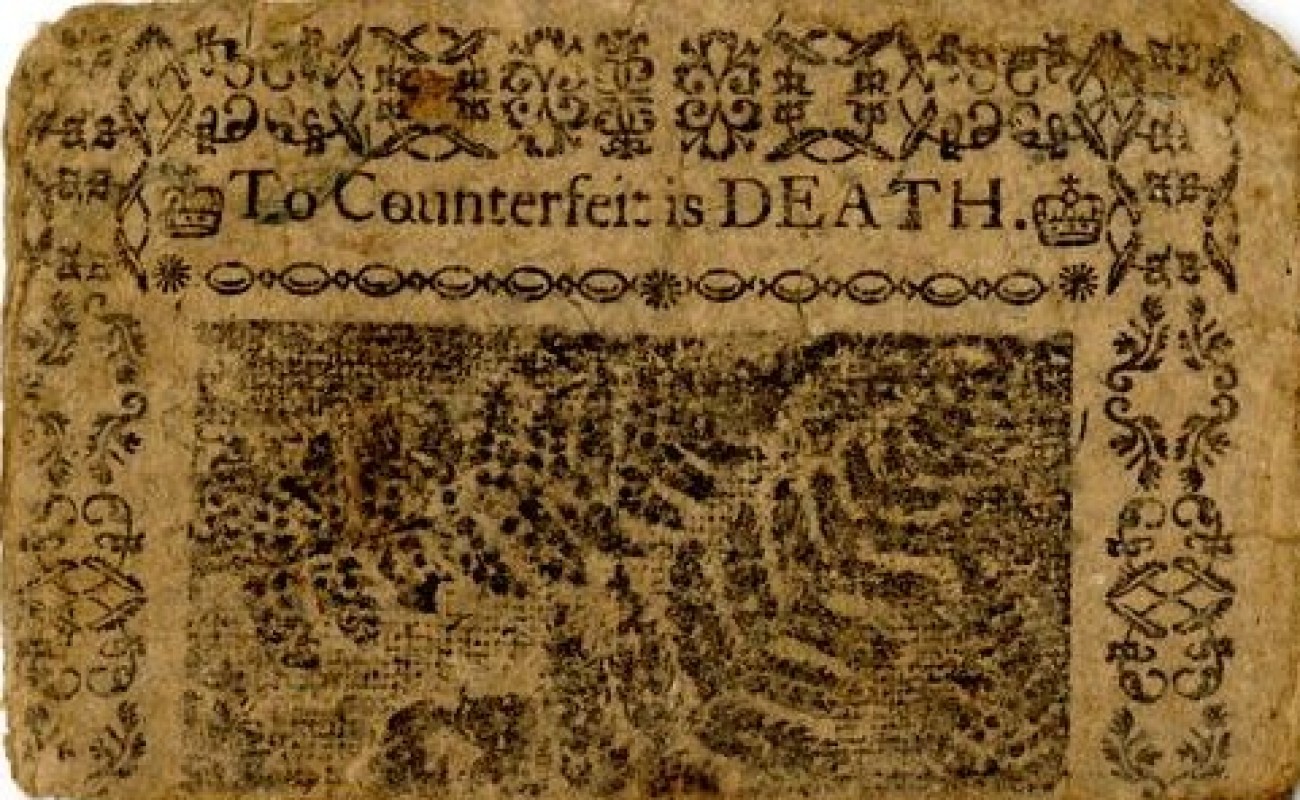 currency printed by Ben Franklin