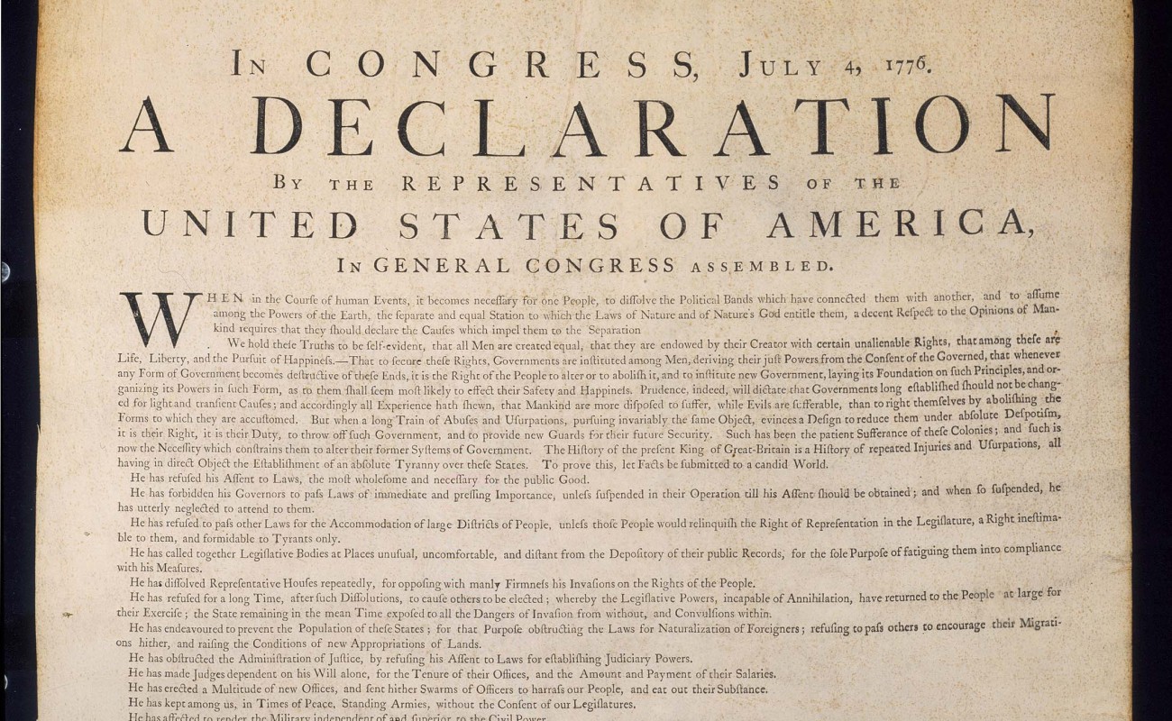 An image of the Declaration of Independence 