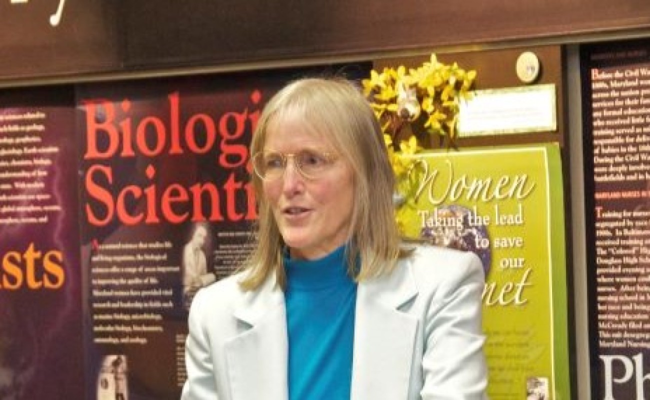 Claire speaking at the Maryland Women’s Heritage Center in Baltimore, Maryland (photograph by Steve Graham).