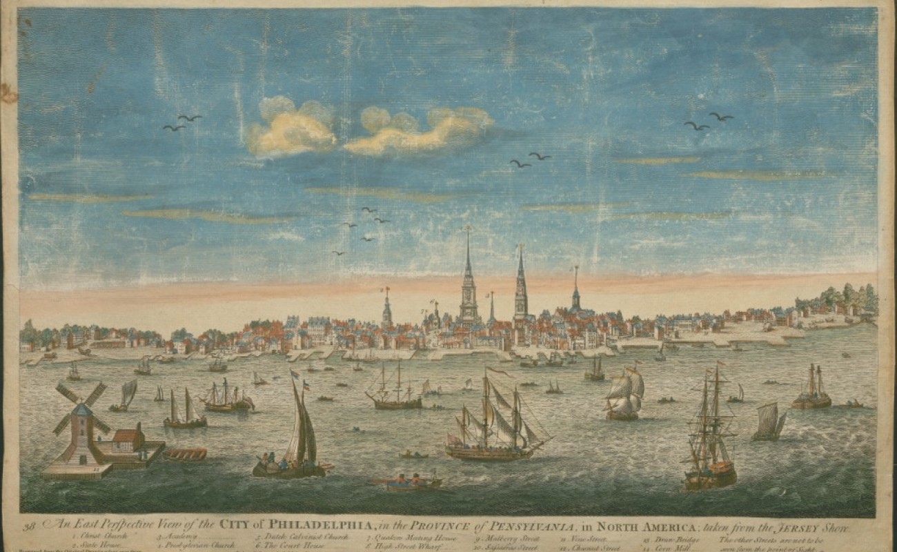 An east perspective view of Philadelphia 