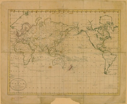 Chart of the world, according to Mercator's projection, shewing the ...